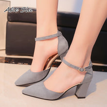 Load image into Gallery viewer, 2019 Sandalias femeninas high heels Autumn Flock pointed sandals sexy high heels female summer shoes Female sandals mujer s040