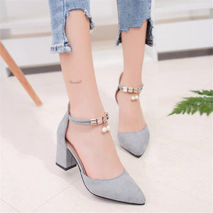 2019 Sandalias femeninas high heels Autumn Flock pointed sandals sexy high heels female summer shoes Female sandals mujer s040