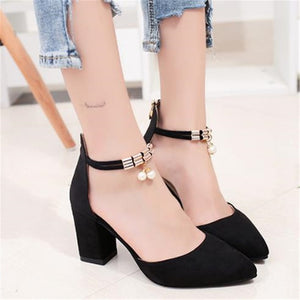 2019 Sandalias femeninas high heels Autumn Flock pointed sandals sexy high heels female summer shoes Female sandals mujer s040