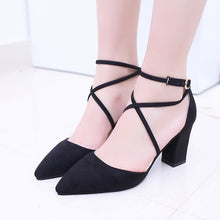 Load image into Gallery viewer, 2019 Sandalias femeninas high heels Autumn Flock pointed sandals sexy high heels female summer shoes Female sandals mujer s040