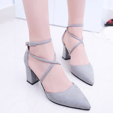 Load image into Gallery viewer, 2019 Sandalias femeninas high heels Autumn Flock pointed sandals sexy high heels female summer shoes Female sandals mujer s040