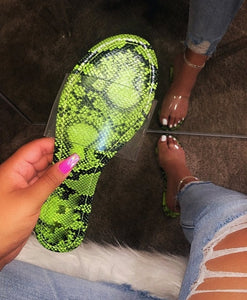 2019 Women's Sandals Leopard Snake Print Slip-On Jelly Shoes Outside Slippers Ladies Cute Flat Buckle Slippers Women's Hot BK014