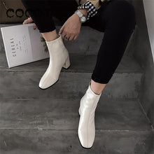 Load image into Gallery viewer, Star And Comfortable Women&#39;s High-heeled Student Qiu Dong Joker White Boots Boots Of England In The Thick Coat To Keep Warm 39