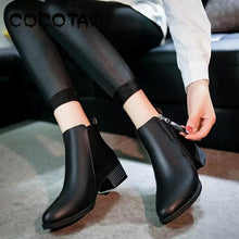 Load image into Gallery viewer, With Thick With Martin In 2019 Autumn And Winter Boots Side Zippers Han Edition British Female Boots Joker Motorcycle Boots25