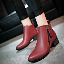 Load image into Gallery viewer, With Thick With Martin In 2019 Autumn And Winter Boots Side Zippers Han Edition British Female Boots Joker Motorcycle Boots25