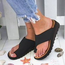 Load image into Gallery viewer, New 2019 Women&#39;s Shoes PU Leather Flat Sole Ladies Casual Soft Big Toe Foot Correction Sandal Orthopedic Bunion Corrector