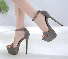 Load image into Gallery viewer, summer new 16cm cents hate high high shoes super high heel stiletto waterproof platform sexy sandals 2019