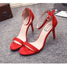 Load image into Gallery viewer, ZETMTC 2019 summer fashion ladies 7cm stiletto heels sandals women&#39;s black red high heels shallow mouth ladies sandals