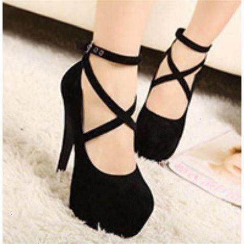 Four Seasons With Bind With Ultra-high With Shallow Mouth Round Head Thin Waterproof Taiwan Sexy Women's Shoes Big Yards 29