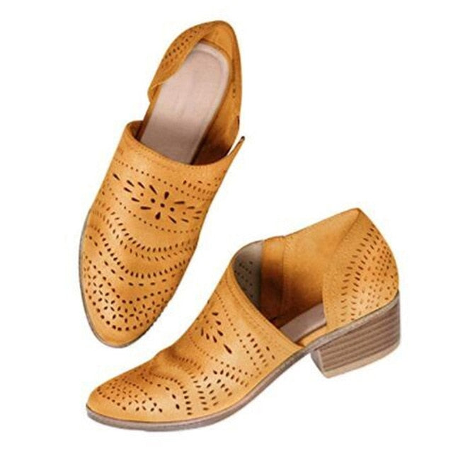 Spring Autumn  Europe America Popular Leisure Hollow Low-heeled Shoes Women Sandals Size 35-43