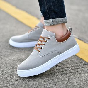 Spring Men's Canvas Shoes Men Fashion Sneakers Men Comfortable Mens Casual Shoes Lace-Up Brand Driving Shoes Big Size