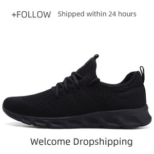 Damyuan Light Running Shoes Flyknit Breathable Lace-Up Jogging Shoes for Man Sneakers Anti-Odor Men's Casual Shoes Drop Shipping