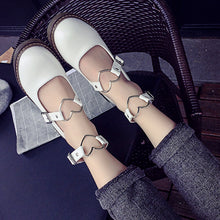 Load image into Gallery viewer, japanese shoes lolita Student Shoes College Girl Student LOLITA Shoes JK Uniform Shoes PU Leather Heart-shaped Lac Shoes cosplay