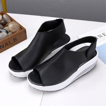 Load image into Gallery viewer, New rocking shoes women&#39;s sandals thick bottom wedges sponge cake waterproof platform fish mouth large size women&#39;s sandals