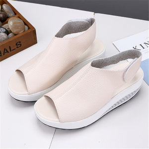 New rocking shoes women's sandals thick bottom wedges sponge cake waterproof platform fish mouth large size women's sandals