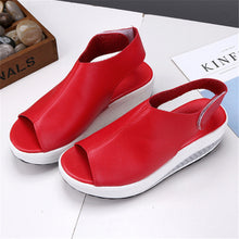 Load image into Gallery viewer, New rocking shoes women&#39;s sandals thick bottom wedges sponge cake waterproof platform fish mouth large size women&#39;s sandals