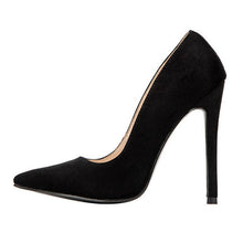 Load image into Gallery viewer, Parkside Wind Fashion Women Pumps Flock Slip-on Basic Casual High Heels Pumps 12cm Fashion Wedding Ladies Shoes XWC1722-4