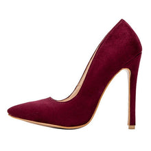 Load image into Gallery viewer, Parkside Wind Fashion Women Pumps Flock Slip-on Basic Casual High Heels Pumps 12cm Fashion Wedding Ladies Shoes XWC1722-4