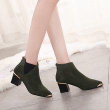 Load image into Gallery viewer, Fashion Sexy Women Boots Short Boots Martin Boots Ankle 2018 Autumn New Pointed  Metal Elegant Casual Shoes Woman Non-slip