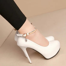 Load image into Gallery viewer, Women&#39;s high heels ultimate sexy high heel waterproof platform 16cm high heel single shoes women&#39;s wedding shoes white.